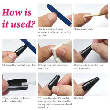 Colored Coffin Press on Nails Long Ballerina False Fake Nail Tips Full Cover Manicure Design Acrylic Nails 100pc for Women Teen Girls (White)