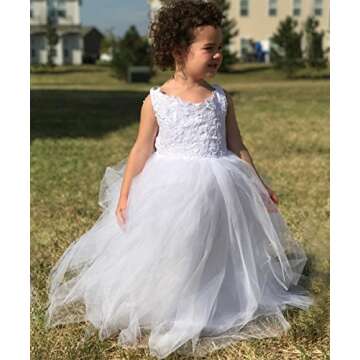 Exquisite Flower Girls Lace Tulle Ball Gown for Special Occasions