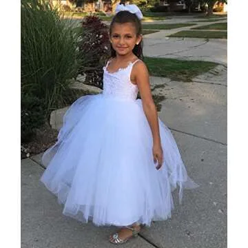 Exquisite Flower Girls Lace Tulle Ball Gown for Special Occasions