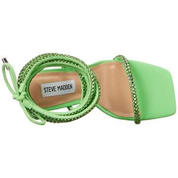 Steve Madden Women's Uplift-R Heeled Sandal, Light Green, 6.5