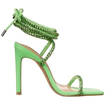 Steve Madden Women's Uplift-R Heeled Sandal, Light Green, 6.5
