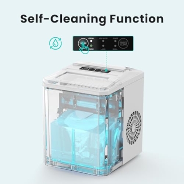 OLIXIS Portable Ice Maker with Dual Ice Sizes & Self-Cleaning