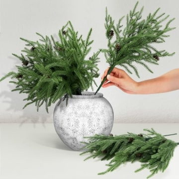 Real Touch Norfolk Pine Stems - 18" Faux Christmas Branches