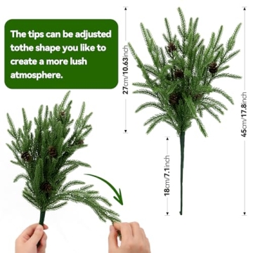 Real Touch Norfolk Pine Stems - 18" Faux Christmas Branches