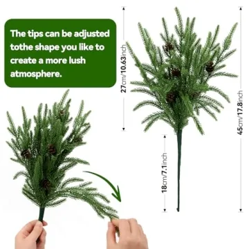 Real Touch Norfolk Pine Stems - 18" Faux Christmas Branches
