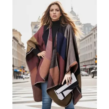 PAMEILA Women's Oversized Plaid Shawl for Travel