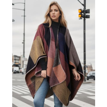 PAMEILA Women's Oversized Plaid Shawl for Travel
