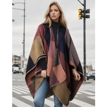 PAMEILA Women's Oversized Plaid Shawl for Travel