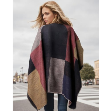 PAMEILA Women's Oversized Plaid Shawl for Travel