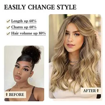 Aisaide Body Wave V Part Wigs for Black Women Highlight Brown Mixed Blonde V Shape Wig Body Wave Upgrade U Part Wigs Half Wigs for Black Women Beginner Friendly Wig Synthetic V Part Wig 24 Inch