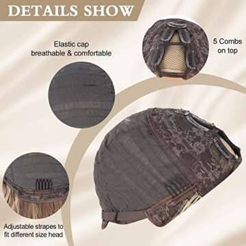 Aisaide Body Wave V Part Wigs for Black Women Highlight Brown Mixed Blonde V Shape Wig Body Wave Upgrade U Part Wigs Half Wigs for Black Women Beginner Friendly Wig Synthetic V Part Wig 24 Inch