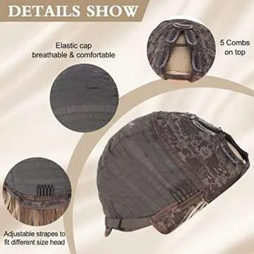 Aisaide Body Wave V Part Wigs for Black Women Highlight Brown Mixed Blonde V Shape Wig Body Wave Upgrade U Part Wigs Half Wigs for Black Women Beginner Friendly Wig Synthetic V Part Wig 24 Inch