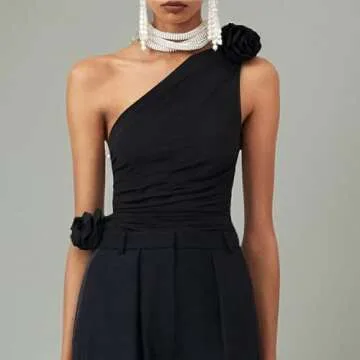 KMBANGI Floral Sexy Tank Top Women Y2k Ruffles Frill Halter Crop Tops Sleeveless Off Shoulder Backless Flower Tube Top