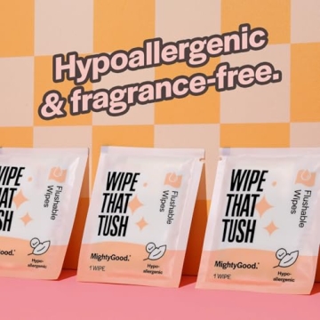 MightyGood Flushable Wet Wipes Hypoallergenic Septic Safe