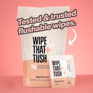 MightyGood Flushable Wet Wipes Hypoallergenic Septic Safe