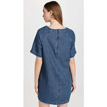 rag & bone Women's Featherweight Justine Shirt Dress, Suki, Blue, XS