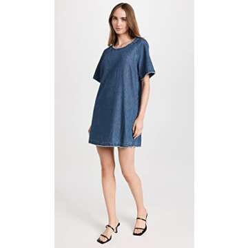 rag & bone Women's Featherweight Justine Shirt Dress, Suki, Blue, XS