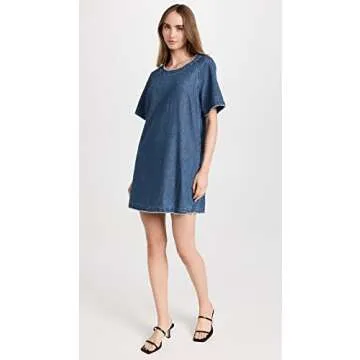 rag & bone Women's Featherweight Justine Shirt Dress, Suki, Blue, XS