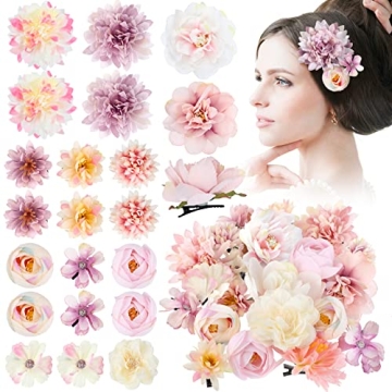 BBTO 21 Pieces Flower Hair Clip - Elegant Floral Accessories for Women