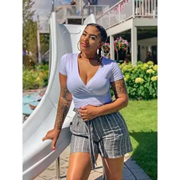 Deep V Neck Crop Top - Stylish Summer Essential for Women