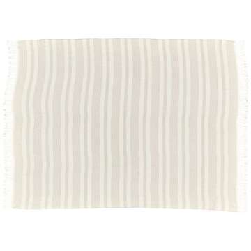 Amazon Brand – Stone & Beam Striped Throw Blanket, Soft and Easy Care, 80" x 60", Fringed, Natural
