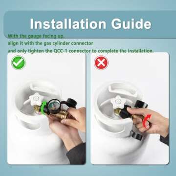SHINESTAR 2-Pack Universal Propane Tank Gauge Level Indicator for RVs, Grills, and Heaters, QCC1/Typ...