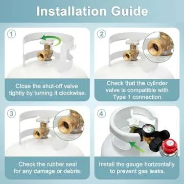 SHINESTAR 2-Pack Universal Propane Tank Gauge Level Indicator for RVs, Grills, and Heaters, QCC1/Type1 Connection, Compatible with 5-20 Pound LP Gas Cylinders