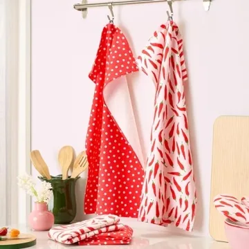 Kate Spade Hot Hot Hot Peppers Kitchen Towels 4-Pack Set