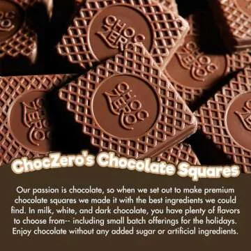 ChocZero Milk Chocolate Squares, No Added Sugar, Creamy Low Carb Candy, No Sugar Alcohols, No Artificial Sweeteners, 3.2 Ounce (Pack of 4)
