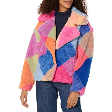 Stylish [BLANKNYC] Women's Plaid Teddy Coat - Comfortable Outerwear