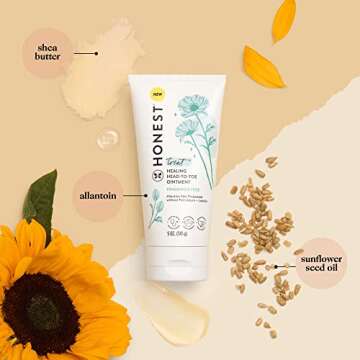 The Honest Company Head to Toe Multi-Purpose Healing Ointment | Gentle for Baby | Hypoallergenic, Vegan, Allantoin-Powered | 5 oz