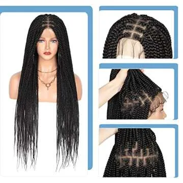 Fecihor Knotless Braided Wigs for Women - 36" Stylish Design