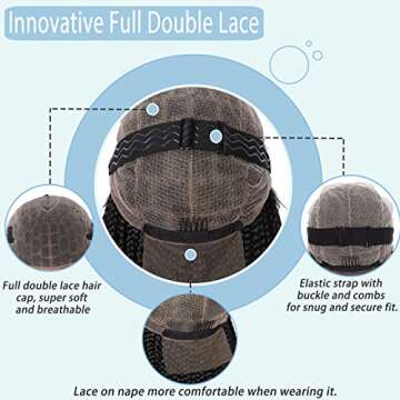 Fecihor Knotless Braided Wigs for Women - 36" Stylish Design