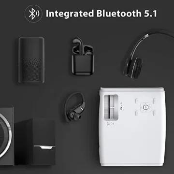 Febfoxs Portable Projector with WiFi & Bluetooth - 1080P