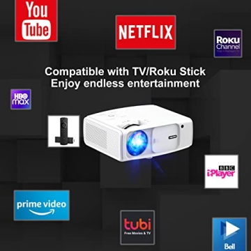 Febfoxs Portable Projector with WiFi & Bluetooth - 1080P