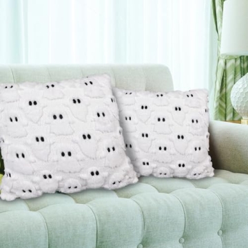 Halloween Ghost Throw Pillow Covers 18x18 - 2 Pcs