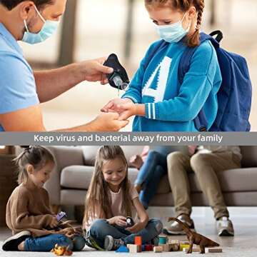 Hand Sanitizer Holder Keychian,5 Pack Empty Travel Size Bottle and Hand Sanitizer Keychain Set Include 5pcs Flip Cap Reusable Bottles,5pcs Refillable Bottles Keychain Holders for Backpack and Kids