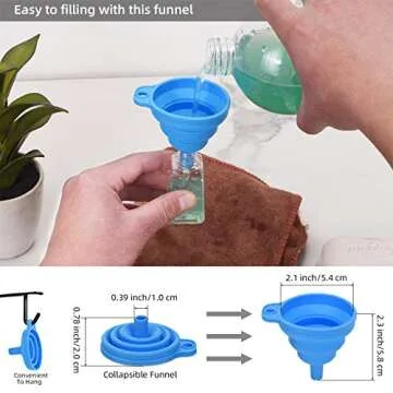 Hand Sanitizer Holder Keychian,5 Pack Empty Travel Size Bottle and Hand Sanitizer Keychain Set Include 5pcs Flip Cap Reusable Bottles,5pcs Refillable Bottles Keychain Holders for Backpack and Kids