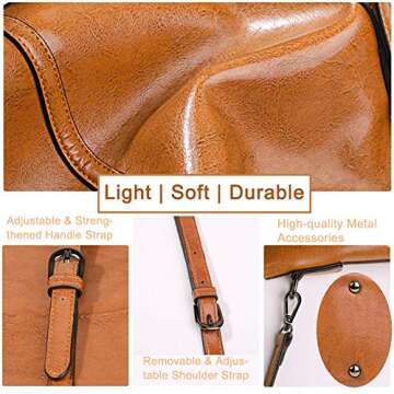 URWILL Handbags for Women, Large Tote Shoulder Handbag, Leather Work Purses and Tote Bags with Shoulder Strap, Top-Handle Satchel and Crossbody Bags