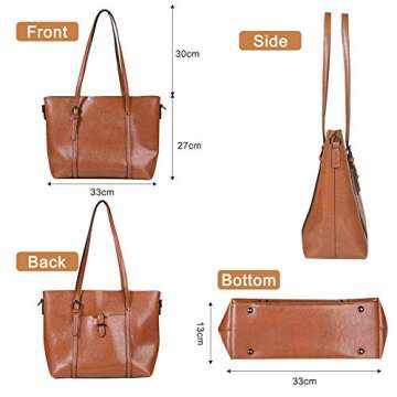 URWILL Handbags for Women, Large Tote Shoulder Handbag, Leather Work Purses and Tote Bags with Shoulder Strap, Top-Handle Satchel and Crossbody Bags