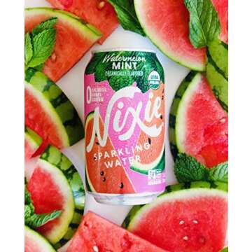 Nixie Sparkling Water Organic Watermelon Mint 8 Pack Delight