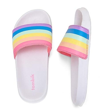 Kids Water Shoes Beach Sandals Comfortable Slides Rainbow White