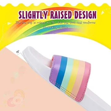 Kids Water Shoes Beach Sandals Comfortable Slides Rainbow White
