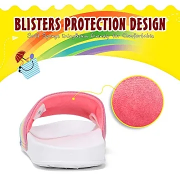 Kids Water Shoes Beach Sandals Comfortable Slides Rainbow White