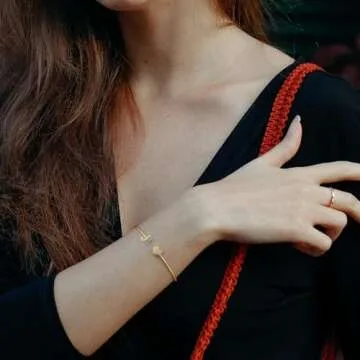 Gold Bracelets for Women Teen Girls, 14K Gold Plated Letter L Initial Bracelet Gold Bangle Bracelets for Women Heart Bracelet for Women Gold Cuff Bracelets for Women Teen Girls Christmas Gifts