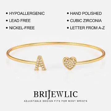 Gold Bracelets for Women Teen Girls, 14K Gold Plated Letter L Initial Bracelet Gold Bangle Bracelets for Women Heart Bracelet for Women Gold Cuff Bracelets for Women Teen Girls Christmas Gifts