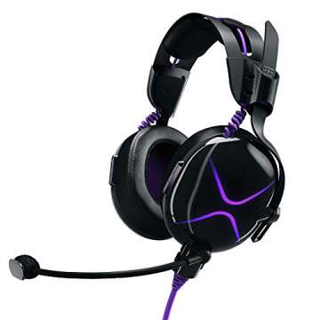 Victrix Pro AF ANC Wired Professional Esports Gaming Headset with Active Noise Cancellation: Universal Xbox Series X | S, PC, PlayStation PS5, PS4, Windows 10 Computer - Black / Purple