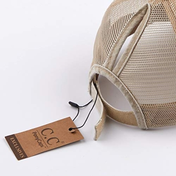 Stylish C.C Distressed Denim Ponytail Hat for Active Women