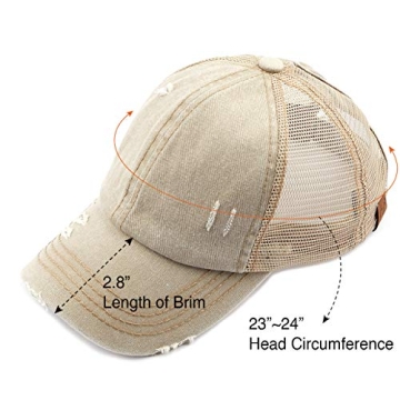 Stylish C.C Distressed Denim Ponytail Hat for Active Women