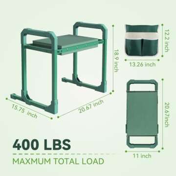 Garden Kneeler and Seat with Anti-Tipping Design - Perfect Gardening Gift for All